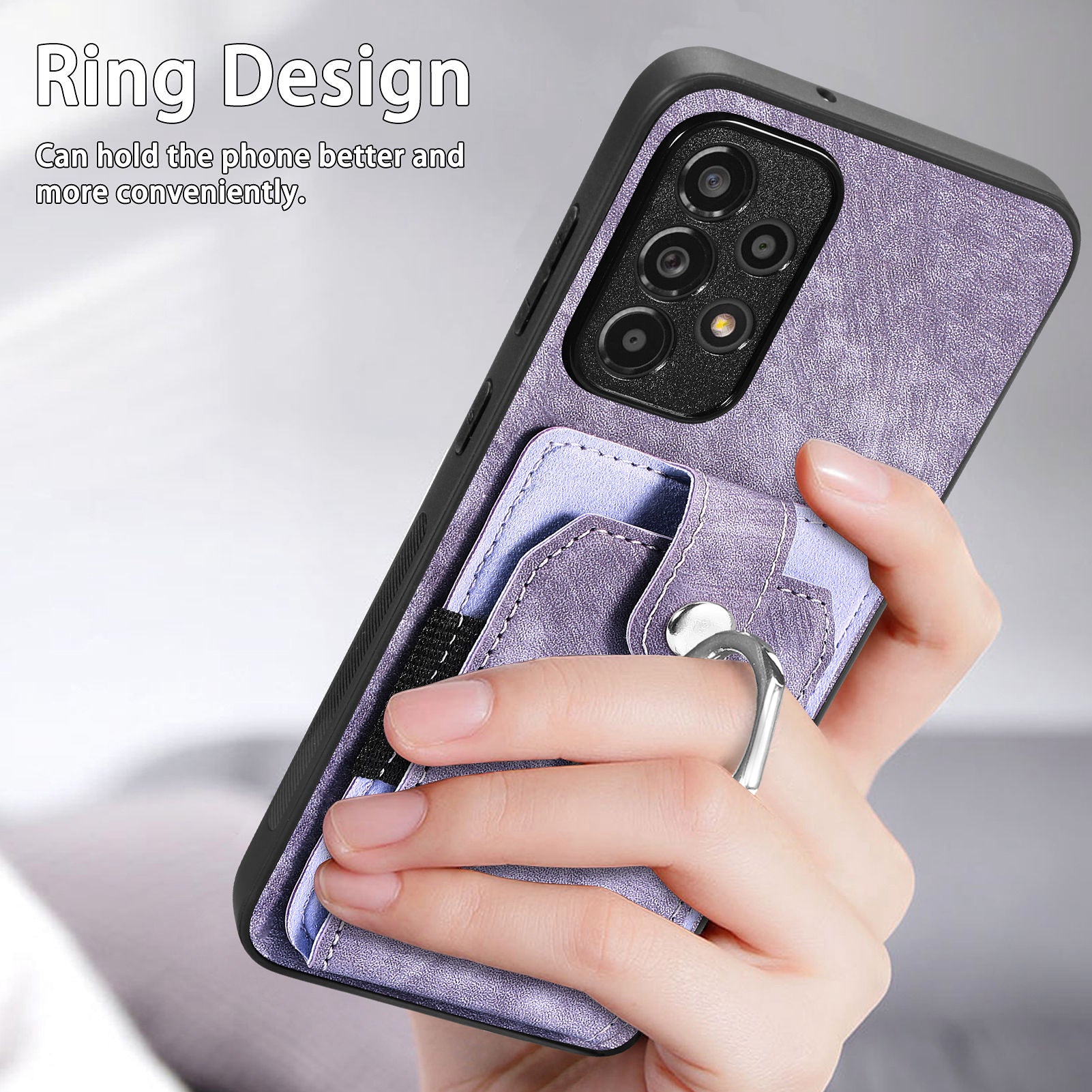 For Samsung Galaxy A33 5G PU Leather Coated PC TPU Back Case Card Slot Finger Ring Holder Kickstand Phone Cover For Samsung Galaxy A33 5G PU Leather Coated PC TPU Back Case Card Slot Finger Ring Holder Kickstand Phone Cover